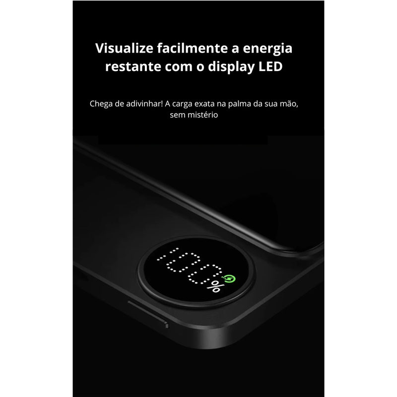 Power Bank Magnético 100.000mAh | Carregamento Rápido USB-C & MagSafe